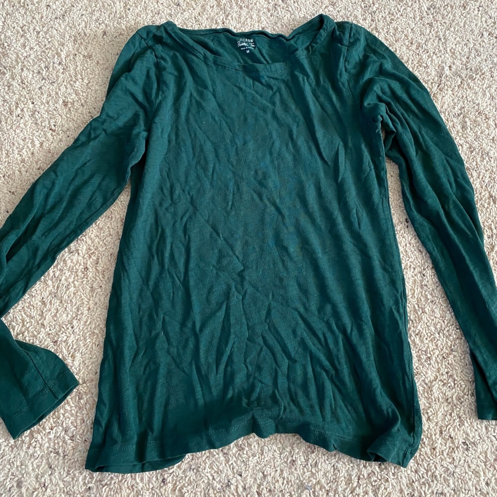 J crew long sleeve forest green shirt